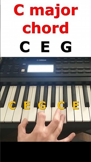C Major Chord Piano. Music simple piano tutorial. Easy for beginners. #easypiano #easypianotutorial