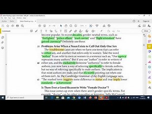 When to Use Female Nouns Part I