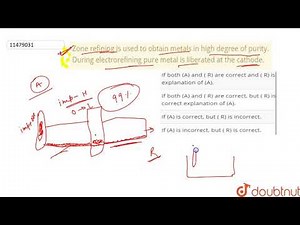 Zone refining is used to obtain metals in high degree of purity. During electrorefining pure met...