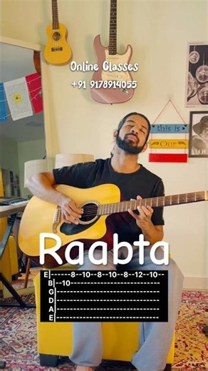 Raabta guitar lesson | Easy Tutorial #shorts
