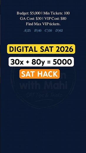 SAT Math: How to Solve Systems of Equations Word Problems FAST | Digital SAT 2026