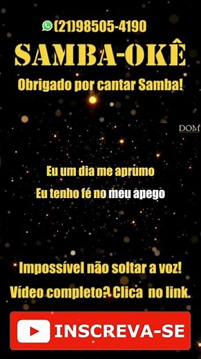 Essa me obriga a levantar e cantar! Karaokê de Samba Samba Okê