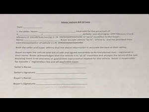 How I Write My “ Bill Of Sale “ ( Not A Lawyer - Just A Guy Hoping He Understands )