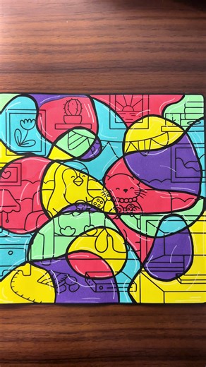 Color with me my scribble line coloring page 🎨🖍️ #coloring #coloringpages #colortok #cozycoloring #color