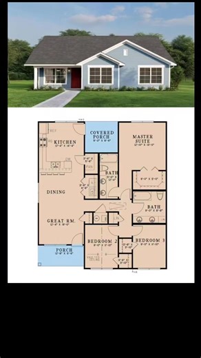 79K views · 476 reactions | Perfect for family living! This three-bedroom house plan offers comfort and style in a functional layout. #FamilyHome #HousePlan #DreamHome #ThreeBedrooms #ModernDesign #dreamhouse ℂ핋핋핆 | Dream House | Facebook