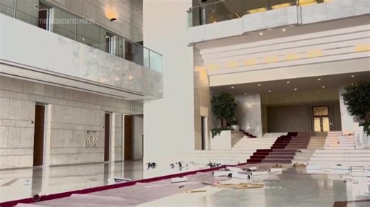 Syrian opposition fighters storm the Syrian presidential palace in Damascus