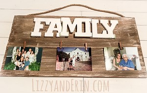 291K views · 3.8K reactions | How to make a cute "Family" Photo frame using items from the Dollar Tree. You can find more DIY projects like this one on our blog. > www.lizzyanderin.com | Lizzy and Erin | Facebook