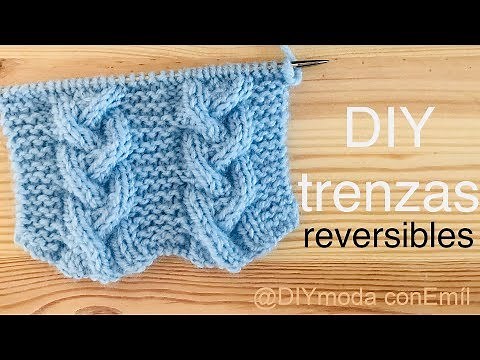 Trenzas reversibles tejido a dos agujas para bufanda paso a paso