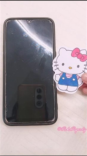 Homemade hello kitty sticker #hellokitty #diy #sanrio #sticker #crafts