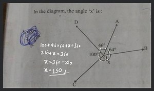 In the diagram, the angle ' x ' is :... | Filo