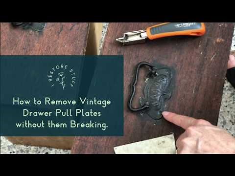 How to Remove Vintage Handle Pull Escutcheon Plates without them Breaking.
