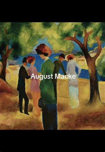 August Macke (1887–1914) was a German Expressionist painter renowned for his vibrant use of color and depictions of everyday life. A leading member of the Blue Rider group (Der Blaue Reiter), alongside Kandinsky and Franz Marc.
