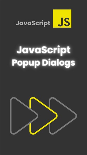 script_ish on Instagram: "JavaScript Popup Dialogs JavaScript Popup Dialogs explains how built-in browser dialogs handle simple messages, decisions, and input, and why they are mainly used for learning and debugging rather than real user interfaces. Follow for more web dev tips & tech explainers! #script_ish #learntocode #shortsfeed #TechTok #frontend #webdesign #Shorts #webdevelopment #JavaScript #JS #Dialogs #alert #confirm #prompt #popup"
