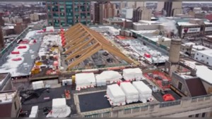 Redevelopment of former Hudson’s Bay building reaches new milestone