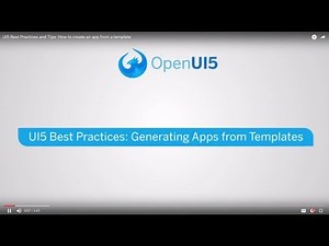 UI5 Best Practices and Tips: Generating Apps from Templates