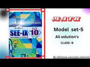 Class-9 Mathematics Set- 5 Complete Solution.||set book||class 9|2081|| #studytime #notes #notebook