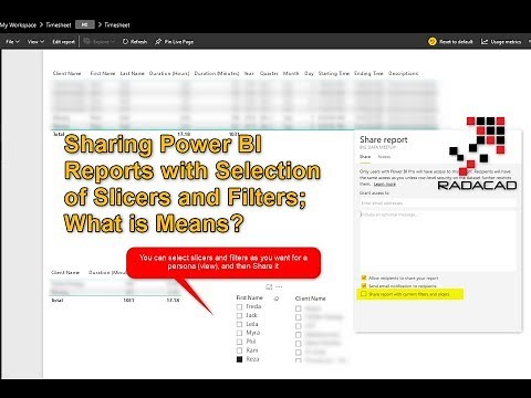 Sharing Power BI Reports with selection of Slicers and Filters How it Works