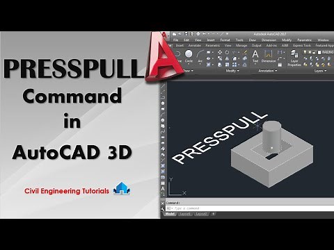 AutoCAD #38 - How to use PRESSPULL Command in AutoCAD 3D | AutoCAD 2017 | AutoCAD Basics