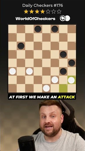 Only one move keeps the edge 🔥 ⚪⚫ ⭐4/7 | Daily Checkers #176