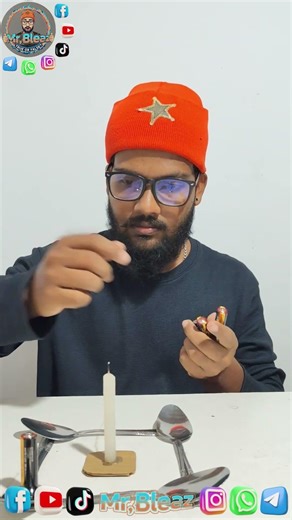 Can you light a candle with aluminum spoons and batteries? #lifehack #lifehacks #lifestyle