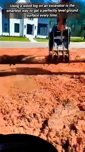 Using Wood Logs For Perfect Excavator Ground Leveling Results