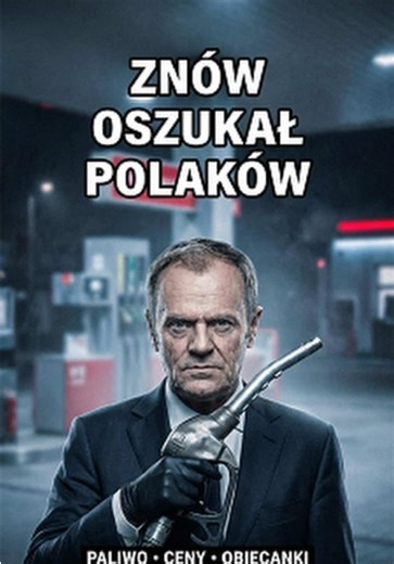 WIELKA MANIPULACJA TUSKA OBNAŻONA! Zobacz, ile NAPRAWDĘ kosztuje paliwo ⛽ W mojej ocenie Donald Tusk i jego ekipa po raz kolejny próbują bezczelnie zmanipulować opinię publiczną. Obiecywał paliwo za 5,19 zł „następnego dnia po wygranych wyborach”, a dziś – pod koniec 2025 roku – pokazuje jedno, starannie wyselekcjonowane zdjęcie ze stacji pod niemiecką granicą, gdzie cena chodzi w granicach 5,18 zł. Postanowiłem to sprawdzić osobiście. Przejechałem przez Szczecin i sprawdziłem ceny na stacjach O