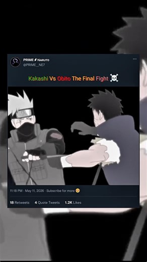Kakashi vs Obito Final Fight 🔥#naruto #shorts #kakashi #obito
