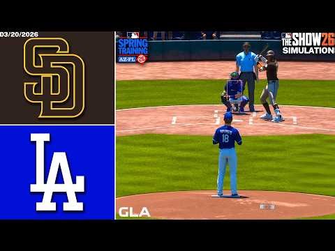 Dodgers vs. Padres Simulation | 3/20/26 Spring Training | MLB The Show 26 PS5 Gameplay