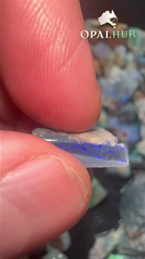 7.8ct Purple Blue Seam Opal | Black Base | Thick Bar