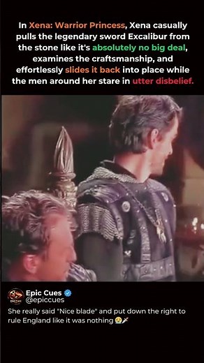 Xena Makes Pulling Excalibur Look Too Easy 🗡️👑 #xena #excalibur #shorts