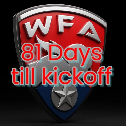 81 Days away from WFA Kickoff... #WFA #WFAstrong #Womenstacklefootball #Edx #Oshield #Wilson #ESPN #AWSN #Fazit #HOFV #Zoombang #RoadtoCanton #Commonspirit #Adenation #VisitCanton #Glazierclinics #Cellhelmet #NFLAlumni #RedCorral #Fathead #All22 #Parity | Women's Football Alliance