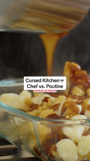 Chef vs. poutine 🥔 #CursedKitchen full f***ing episodes on YouTube @Josh & Momma check out this recipe! Ingredients: 1 bag of frozen fries (crinkle cut if you care about flavor) (homemade beef gravy recipe) 1 bag cheese curds (or peeled mozzarella if your grocery store sucks) or if you're f***ing lazy, any gravy packet but use beef stock instead of water 1 tbsp fresh parsley (optional depending on if it's for kids or wimps) Instructions: * \t\tF***ing cook the fries * \t\tF***ing salt the fries