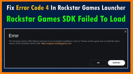 How To Fix Rockstar Games Launcher Error Code 4 | Recover Android Data