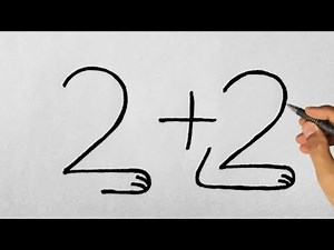 How to Draw Cat From Number 2+2 || Easy Cat Drawing | Animals Drawing | Number Drawing | Cat Drawing