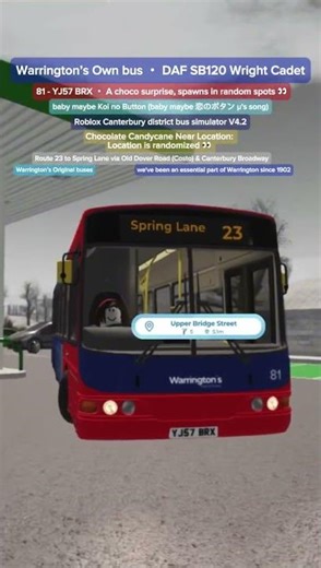 Chocolate Candycane A choco surprise, spawns in random spots 👀 - Canterbury district bus simulator