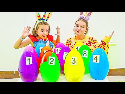 Giant Easter Egg Surprise Challenge by Ruby and Bonnie