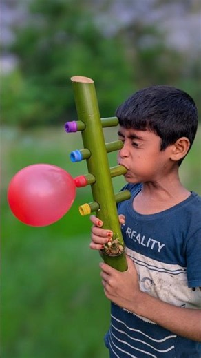 Vary simple cute balloon & bamboo toy #diy #art