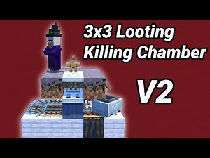 Max Efficiency LOOTING 3x3 killing chamber (V2) Minecraft Cartstone