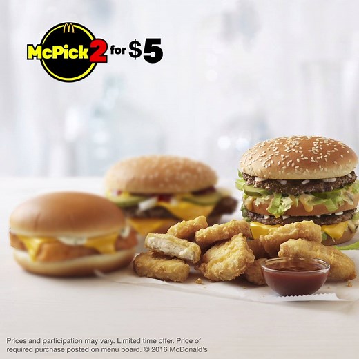 2M views · 9.1K reactions | The choice is clear. Pick any 2 of these classics faves from the new McPick 2 for $5 menu. | McDonald's | Facebook