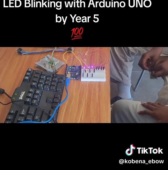 Blinking LED with Arduino (C Coding) done by Year 5 👍 #tik_tok #fyp #robotics #stem #video #videoviral