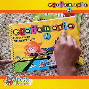 Grafomania 1 Para la motricidad fina. Repasa lineas curvas, rectas y quebradas ¡El complemento que necesita tu pequeño! Ideal para fortalecer humano lo que le permitirá ejecutar ejercicios de escritura. #MotricidadFina #ColorearEnGrande #PinturaCreativa #TrazoPreciso #RecortesDivertidos #DesarrolloMotor #HabilidadesManuales #ActividadesParaNiños #ArteInfantil #EstimulaciónSensorial #ExpresiónCreativa | García Editorial Infantil