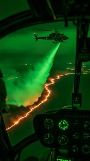 Night Vision Helicopter Firefighting #wildfire