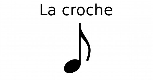 ♫ La croche, figure de note de musique (solfège)