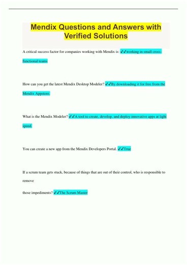 Mendix Questions and Answers with Verified Solutions538