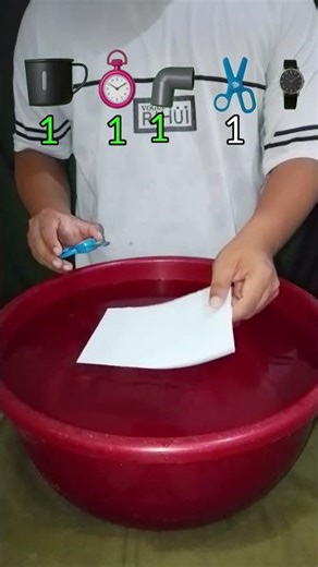 How strong is paper against random objects? 😱#Experiment #WaterTub #Shorts