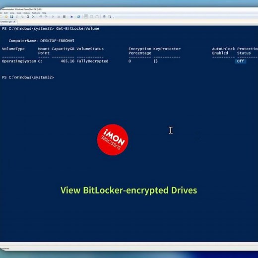 Windows Powershell Get-BitLockerVolume Encryption #shorts #encryption