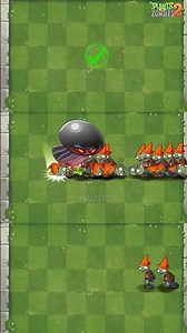 PvZ 2 - 4 Plants Power Up Vs 50 Cone Ahead Zombies Max Speed - P3- ROUND 2 #shorts #youtubeshorts