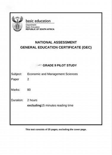 Grade 9 EMS GEC Exam Paper and Memo Insights