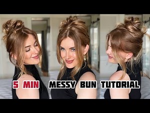 Quick and Easy Messy Bun Hair Tutorial | No Curling