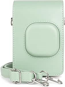 kinokoo Case for Fuji Instax Mini LiPlay Hybrid Instant Film Camera - PU Leather Carrying Case for Instax Mini LiPlay to Protect Camera with Adjustable Shoulder Strap - Matcha Green